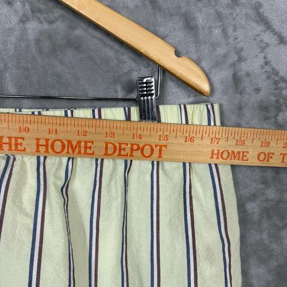 Anthropologie Strapless Crop Boxer Top and Skirt Set XL Green Striped Beachy - Picture 13 of 16